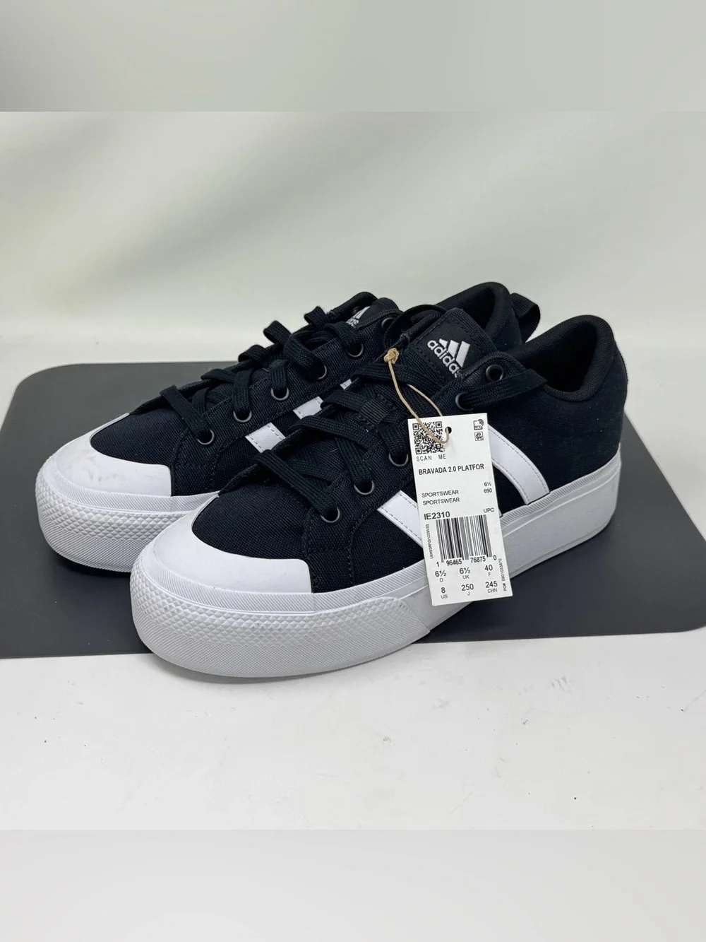Adidas Bravada 2.0 Platform Mid Black White High Top Sneakers Women’s Size 8